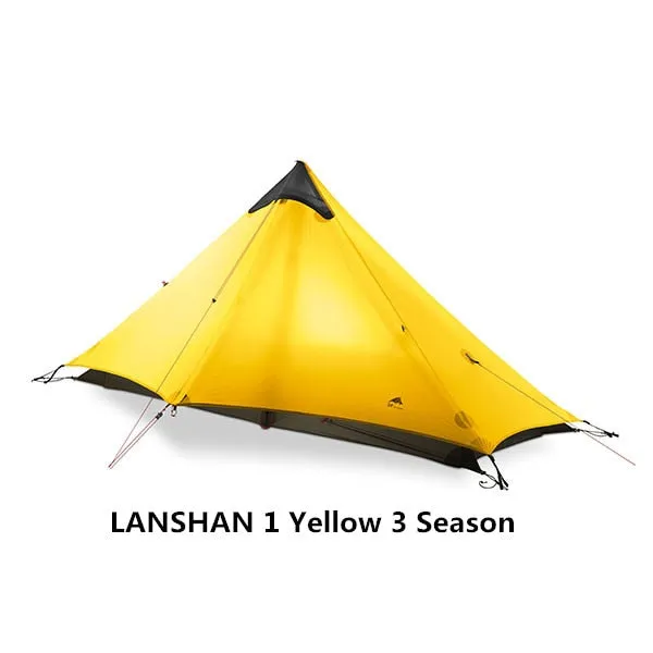 2019 3F UL GEAR LanShan 2 People Oudoor Ultralight Camping Tent 3/4 Season 1 Single 15D Nylon Silicon Coating Rodless Tent