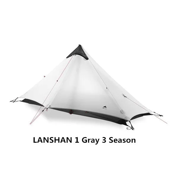 2019 3F UL GEAR LanShan 2 People Oudoor Ultralight Camping Tent 3/4 Season 1 Single 15D Nylon Silicon Coating Rodless Tent