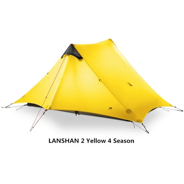 2019 3F UL GEAR LanShan 2 People Oudoor Ultralight Camping Tent 3/4 Season 1 Single 15D Nylon Silicon Coating Rodless Tent