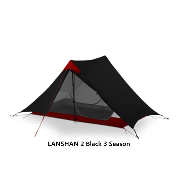 2019 3F UL GEAR LanShan 2 People Oudoor Ultralight Camping Tent 3/4 Season 1 Single 15D Nylon Silicon Coating Rodless Tent