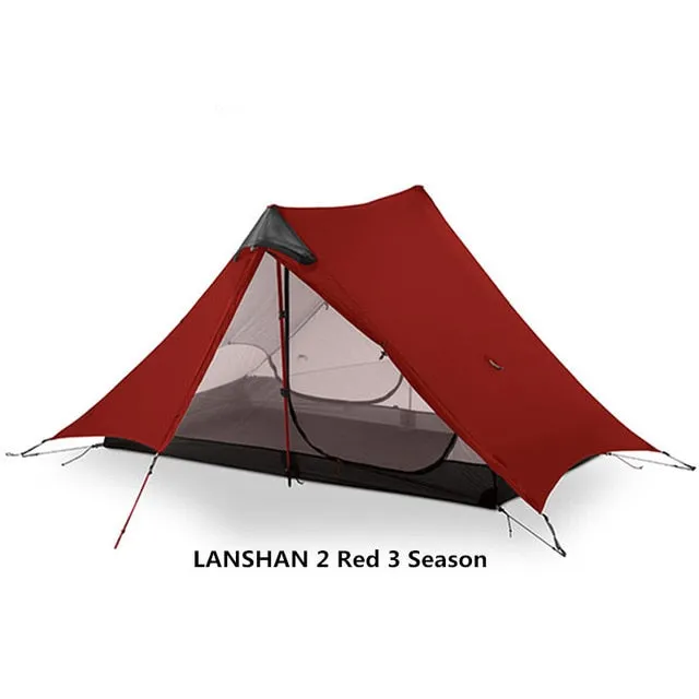 2019 3F UL GEAR LanShan 2 People Oudoor Ultralight Camping Tent 3/4 Season 1 Single 15D Nylon Silicon Coating Rodless Tent