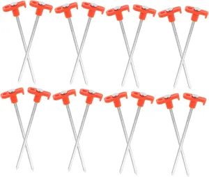20Pcs Glow Dark Tent Stakes Heavy Duty Metal Tent Pegs for Camping and Hiking Weather Resistant Canopy Accessories for Outdoor Tents and Tarps