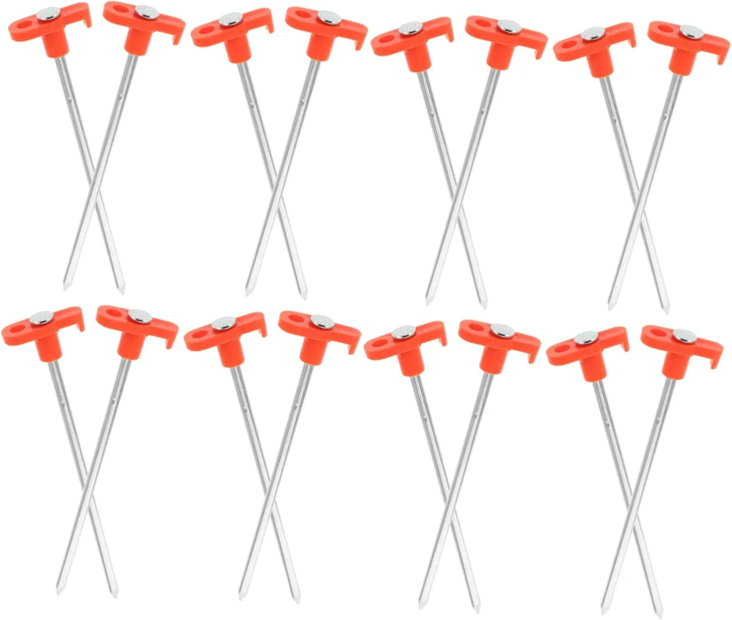 20Pcs Glow Dark Tent Stakes Heavy Duty Metal Tent Pegs for Camping and Hiking Weather Resistant Canopy Accessories for Outdoor Tents and Tarps
