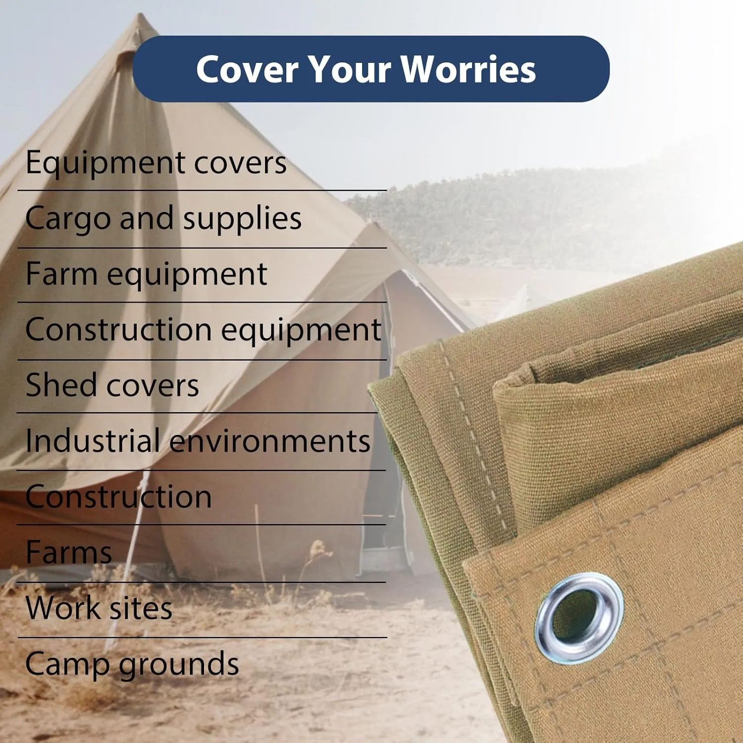 20’x20’ Canvas Tarp Heavy Duty Water Resistant Tarpaulins with Aluminum Grommets,UV Resistant, 22Mil Multipurpose Drop Cloth, 14oz Cover Sheet for Outdoor and Indoor Use with Ropes Yellow