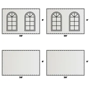 20x20 Universal Blockout Sidewall Kit (8') Red Stripes