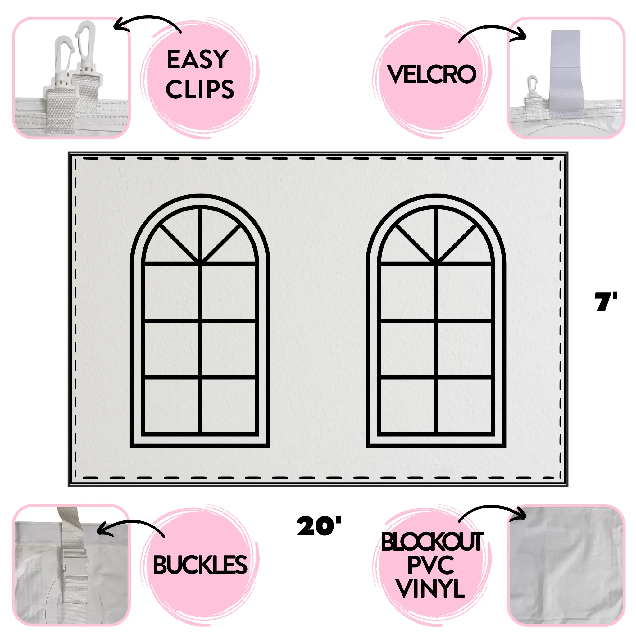 20x40 Universal Blockout Sidewall Kit (7')