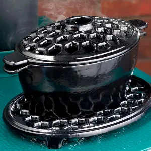 2.3 QT. Cast Iron Lattice Wood Stove Steamer