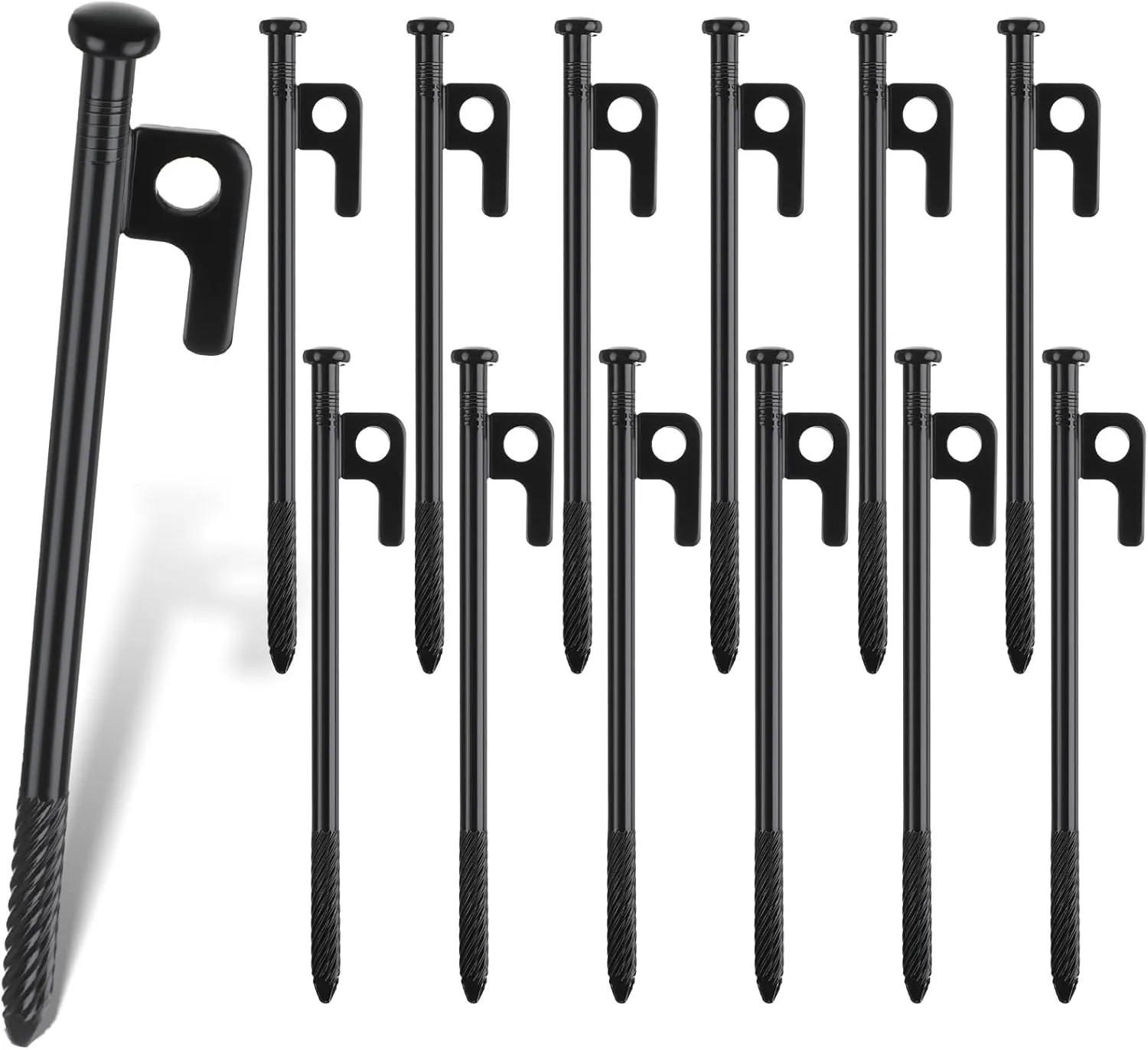 24 Pcs Spiral Tent Stakes 8 Inch Heavy Duty Tent Pegs Canopy Stakes with Spiral Tarp Stakes Unbreakable and Inflexible Metal Stakes Tent Spikes for Outdoor Camping Garden Ground Rocky Place