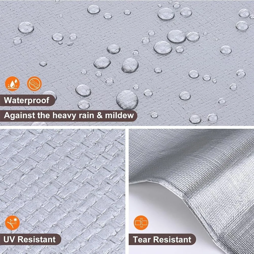 24 x 30ft Tarps Heavy Duty Thick Waterproof, Poly Canopy Silver   Black Tent Shelter Cover, 18 Mil Tarpaulin Shade, Rip and Tear Proof, UV Resistant Tarpaulin with Grommets and Reinforced Edges