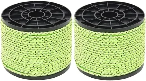 2X 164ft Paracord Lanyard, 4mm Reflective Camping Rope for Tent, Guy Line, and Outdoor Activities