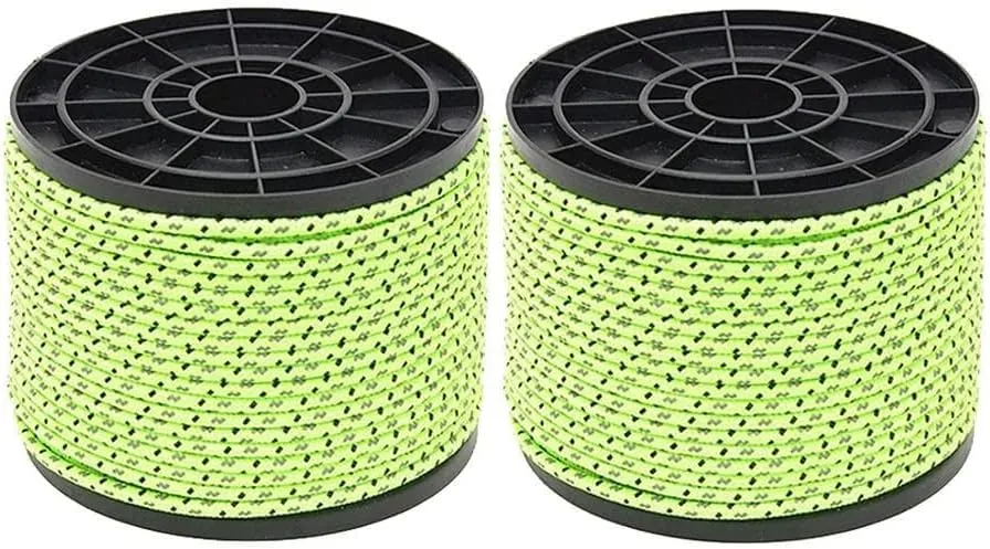 2X 164ft Paracord Lanyard, 4mm Reflective Camping Rope for Tent, Guy Line, and Outdoor Activities