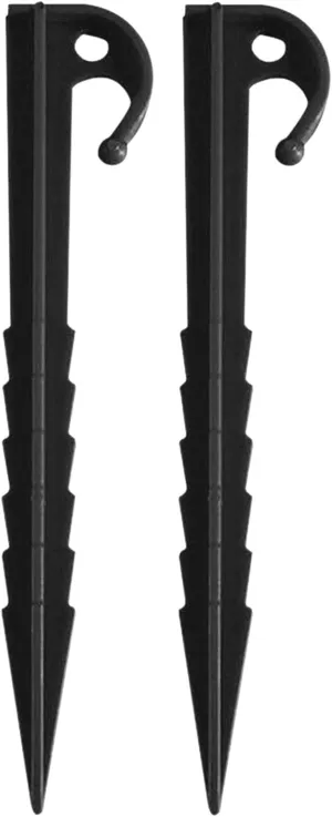 2x10 Pieces Tent Stakes Tarp Pegs Ground Nails Reusable for Camping Canopy Black, 4 Pcs