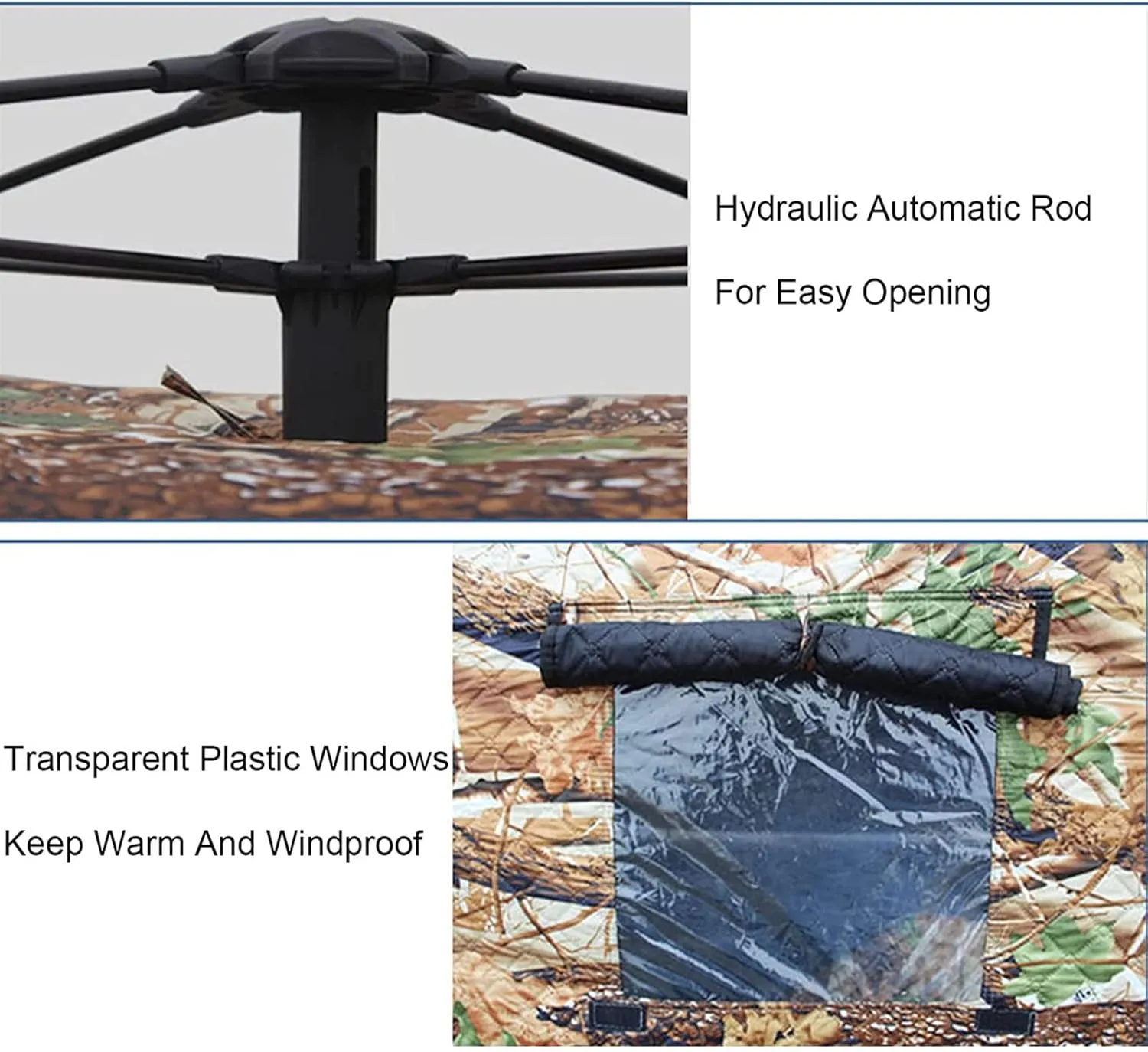3-4 Person Ice Fishing Tent Thick Cotton Warm Winter Fully Automatic Waterproof Windproof Fishing Shelter with Pegs and Carry Bag