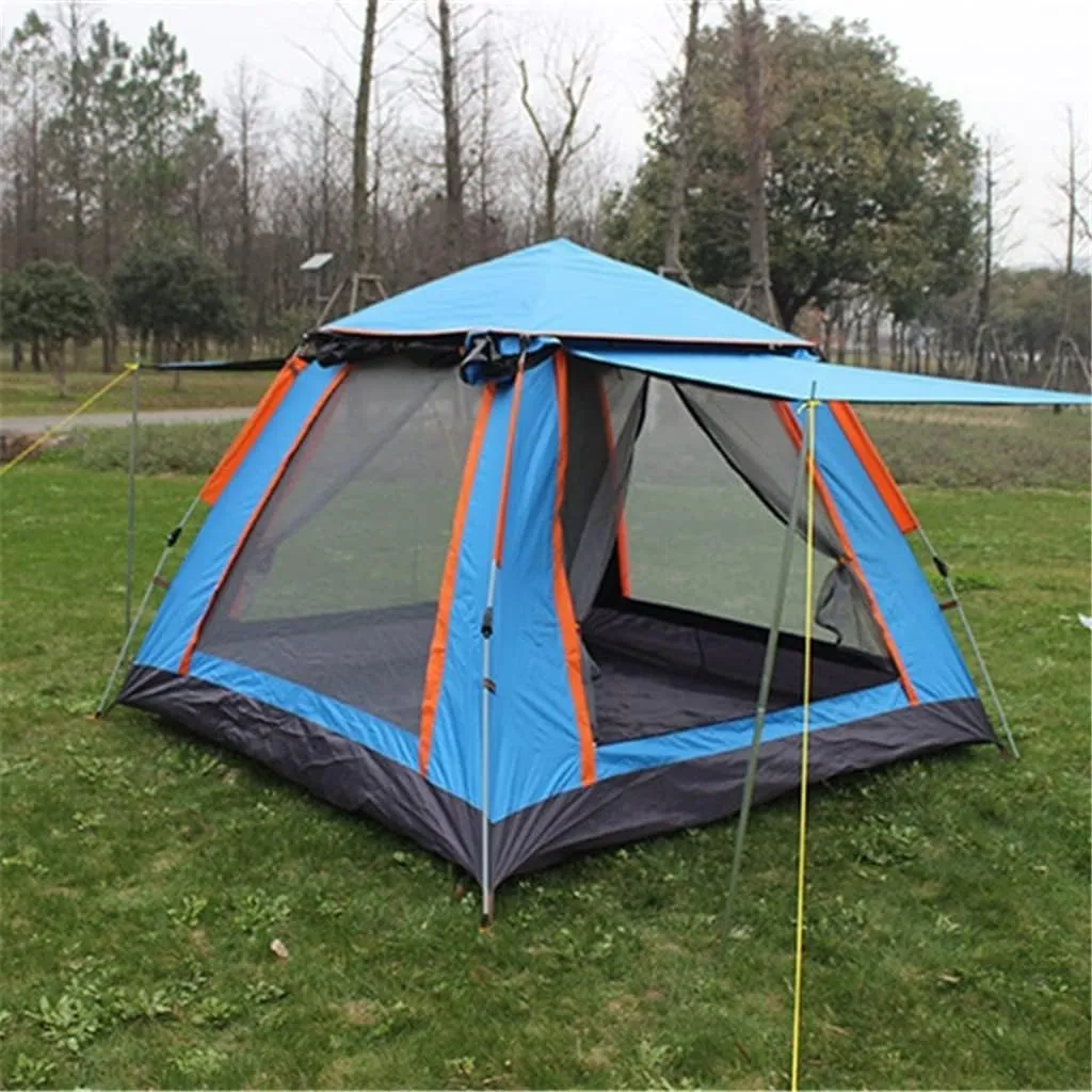3-4 Person Quick Automatic Opening Outdoor Camping Tent Family Tourist Tent Large Space Sun Shelter Tents (Color : D, Size : 215x215x142cm) (D 240x240x154cm)