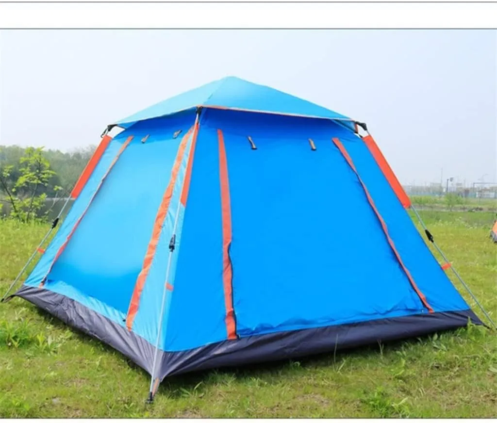 3-4 Person Quick Automatic Opening Outdoor Camping Tent Family Tourist Tent Large Space Sun Shelter Tents (Color : D, Size : 215x215x142cm) (D 240x240x154cm)