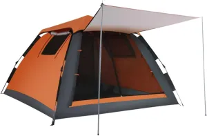 3-4 Person Tent For Camping, Waterproof Windproof Family Cabin Tents With Rainfly, 2 Side Windows And 2 Doors,Big Tent For Outdoor,Picnic,Camping,Family Gathering ( Color : /Orange , Size : 3-4 person