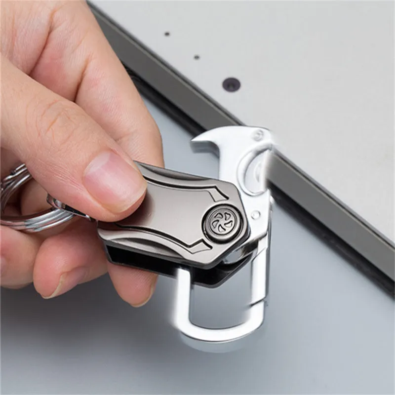 3-in-1 Fidget Spinner Keychain with Pocket Knife, Pendant Beer Bottle Opener