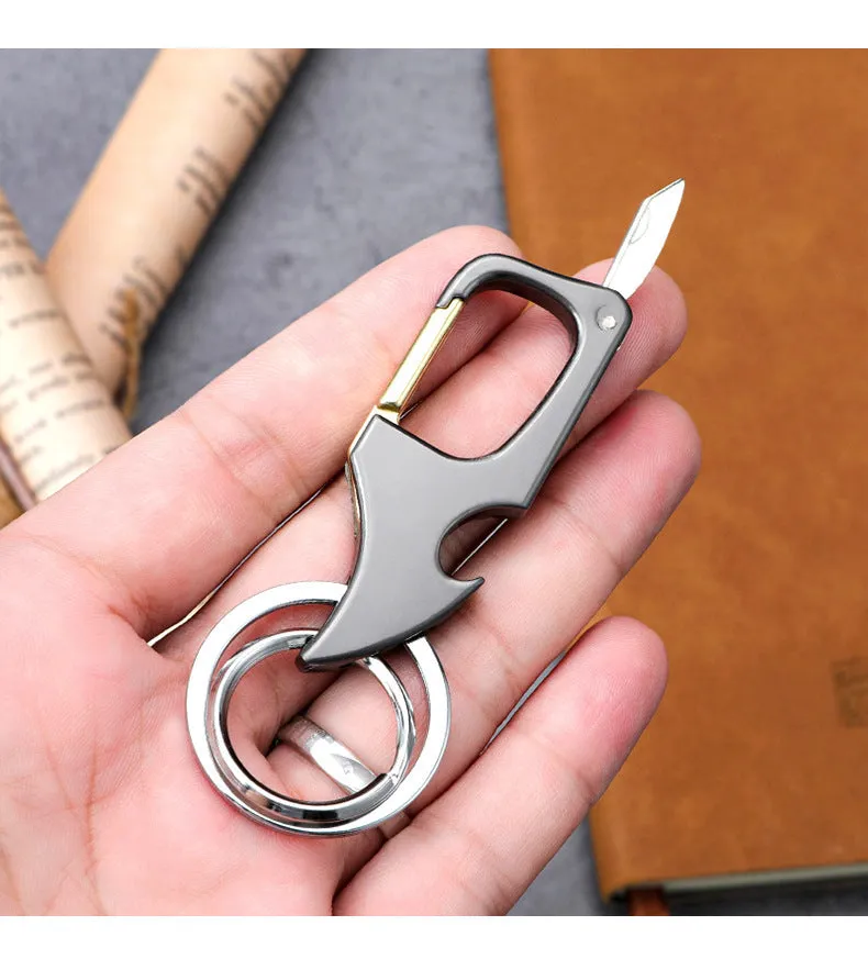3-in-1 Fidget Spinner Keychain with Pocket Knife, Pendant Beer Bottle Opener