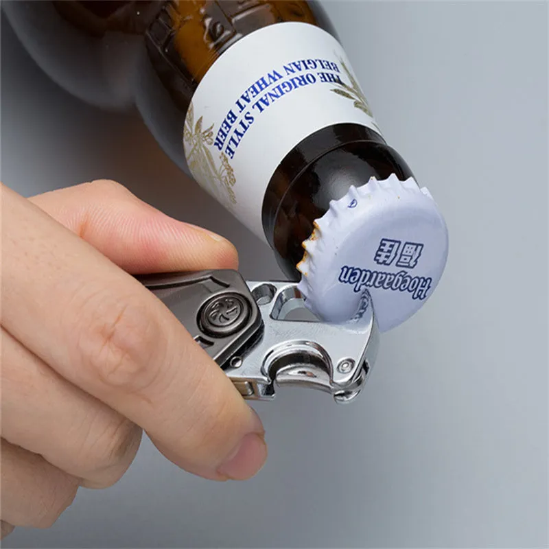 3-in-1 Fidget Spinner Keychain with Pocket Knife, Pendant Beer Bottle Opener