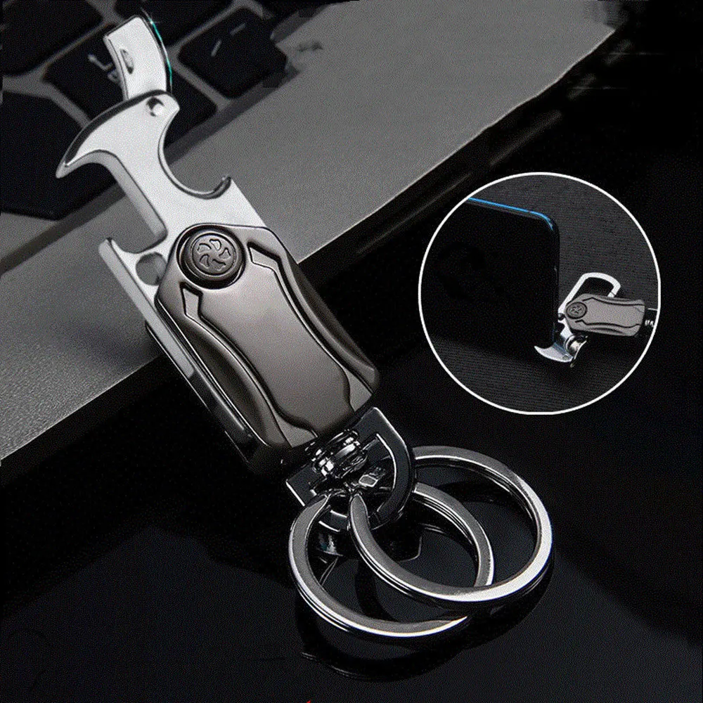 3-in-1 Fidget Spinner Keychain with Pocket Knife, Pendant Beer Bottle Opener