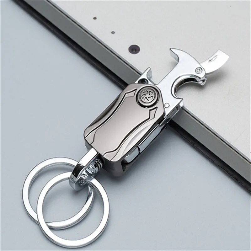 3-in-1 Fidget Spinner Keychain with Pocket Knife, Pendant Beer Bottle Opener