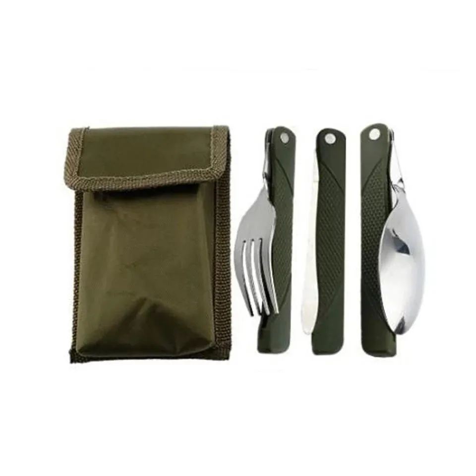 3 in 1 Outdoor Folding Dinnerware Spoon Fork Set