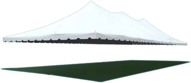 30-Foot by 80-Foot Four Piece Solid White Pole Tent Top | Heavy Duty | 18-Ounce Thick Blockout Vinyl Fabric | Commercial Grade (Tent Frame Not Included)