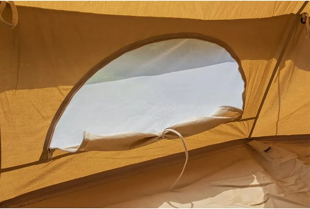 3/4m Cotton Canvas Bell Tent with 4 Windows Indian Yurt Tent Camping Family Teepee Tent for Glamping, Festival
