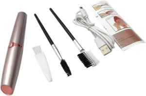 360° All-Round Eyebrow Trimmer, Female Rechargeable Eyebrow Trimmer Portable Eyebrow Razor for Face, Lips, Nose and Facial Hair with Two Extra Eyebrow Brushes (Rose Gold)