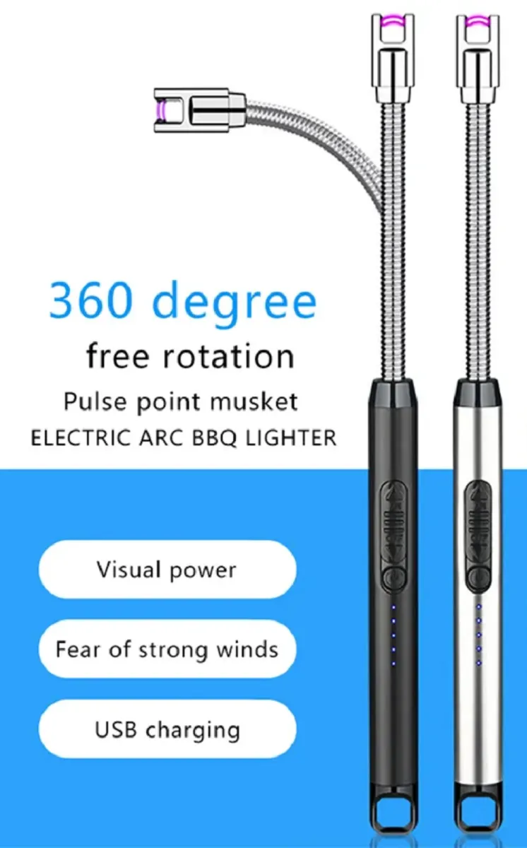 360 Arc Windproof Flameless Electric Rechargeable Lighter