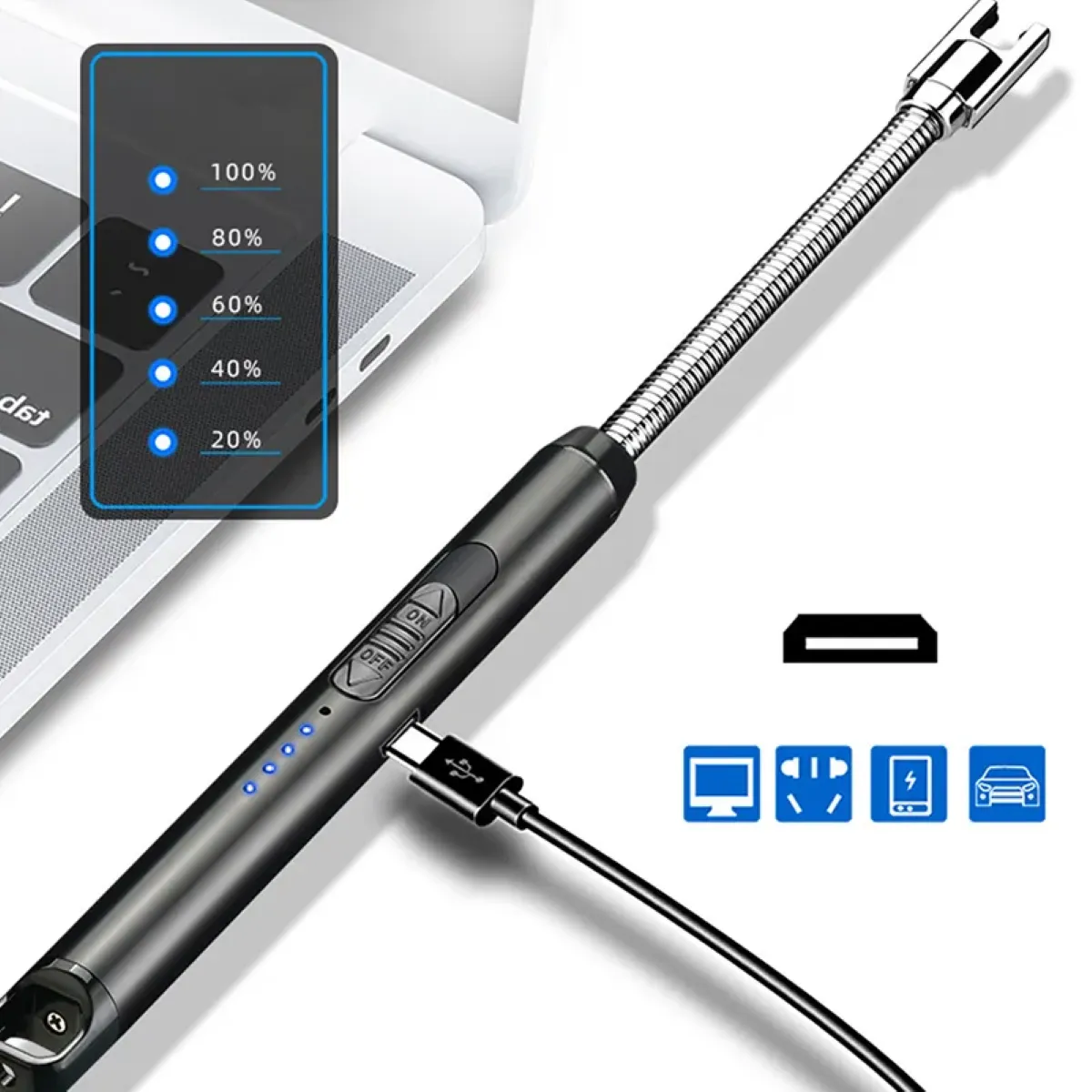 360 Arc Windproof Flameless Electric Rechargeable Lighter