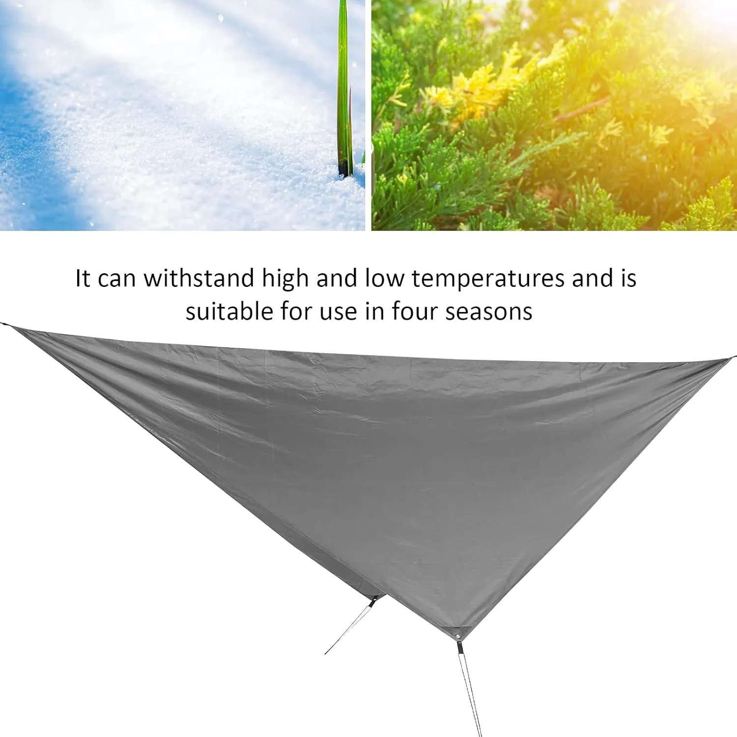 360x290cm Camping Cover Waterproof Multifunction Rhombus Canopy Beach Shade Cloth (Grey)