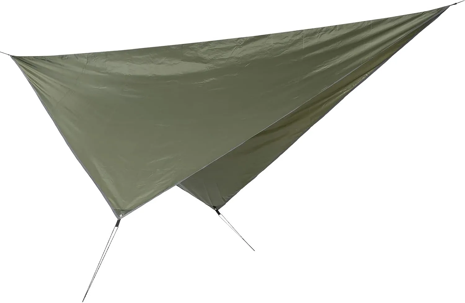 360x290cm Camping Tarp, Multifunction Rhombus Canopy, Beach Shade Cloth for Hammock, Picnic, and Outdoor Activities, to Install and Carry, Durably Polyester Material (Green)