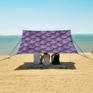 3d Abstract Snake Skin Beach Canopy Tent Anti-UV & Wind Resistant, Reptile Scale Camping Sun Shelter Easy Setup Portable,Outdoor Shade Tents with Sandbags,Sand Shovels,Ground Pegs & Stability Po