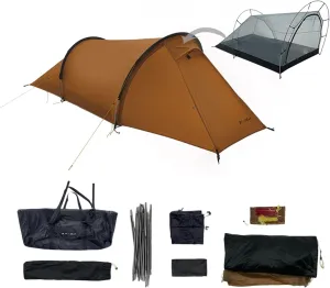 3F UL Gear 1/2 Person Ultralight Camping Tent- Windproof Category 7~8 - Rainproof Groundsheet(PU8000mm )- 3/4 Season Tent with Expanded Foyer for Outdoor Hiking Mountaineering Travel