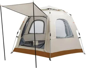4-6 Person Tent Outdoor Camping Picnic Automatic Quick Open Tent Waterproof Sunshine-Proof Tent Family Pop Up Tent Garden Tent (L 4 to 6 Person One Size)