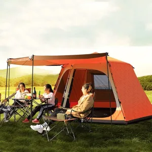 4-6 Person Tent, Portable Family Tent, Outdoor Camping Tent,2 Bedroom Suitable for Hiking Outdoor Festivals Survival Travel, Waterproof Windproof