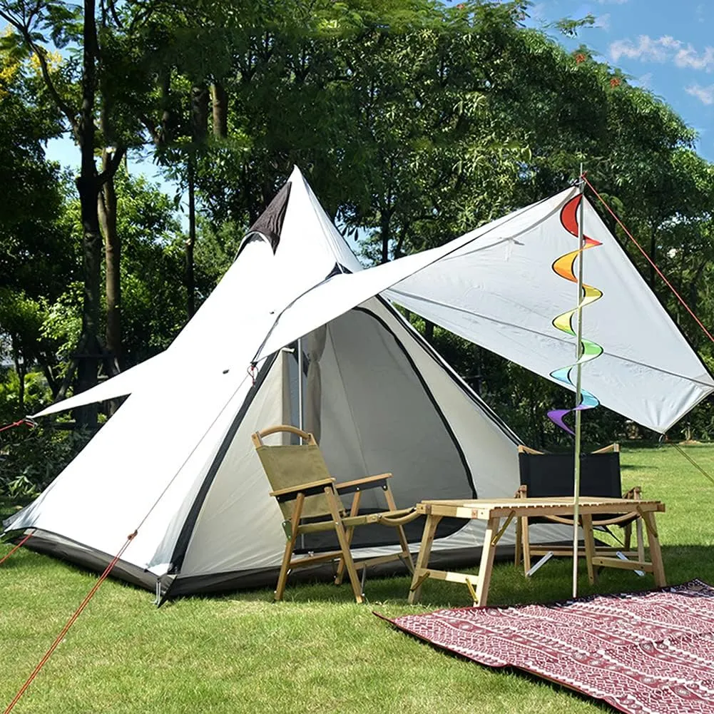 4 Person Tent for Camping Pyramid Teepee Tent Outdoor Portable Double Layers Tent for Outdoor Family Hiking Yurt Tent