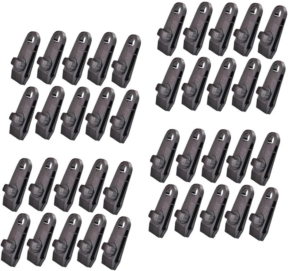 40 Piece Heavy Duty Camping Tarp Clips with Thumb Screw for Tent, Awning, and Boat Covers