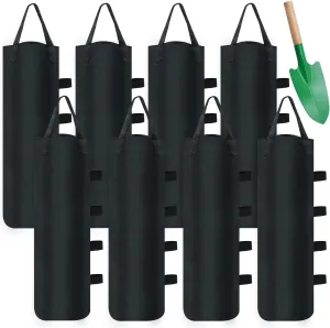 4/8/16 Pack Canopy Weights Sand Bags, 24 LBS Extra Large Canopy Sand Bags with Sand Shovel for Windproof Pop Up Tent Gazebo Canopy Outdoor Shelter Umbrella Pool Ladder Without Sand, Black (8 Pack)