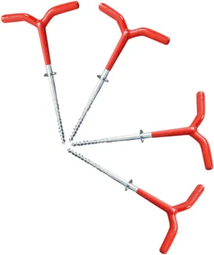 4pcs Camping Tent Stakes Spiral Drill Anchors for Fishing Design for Hard Ground for Tarp Canopy and Landscape