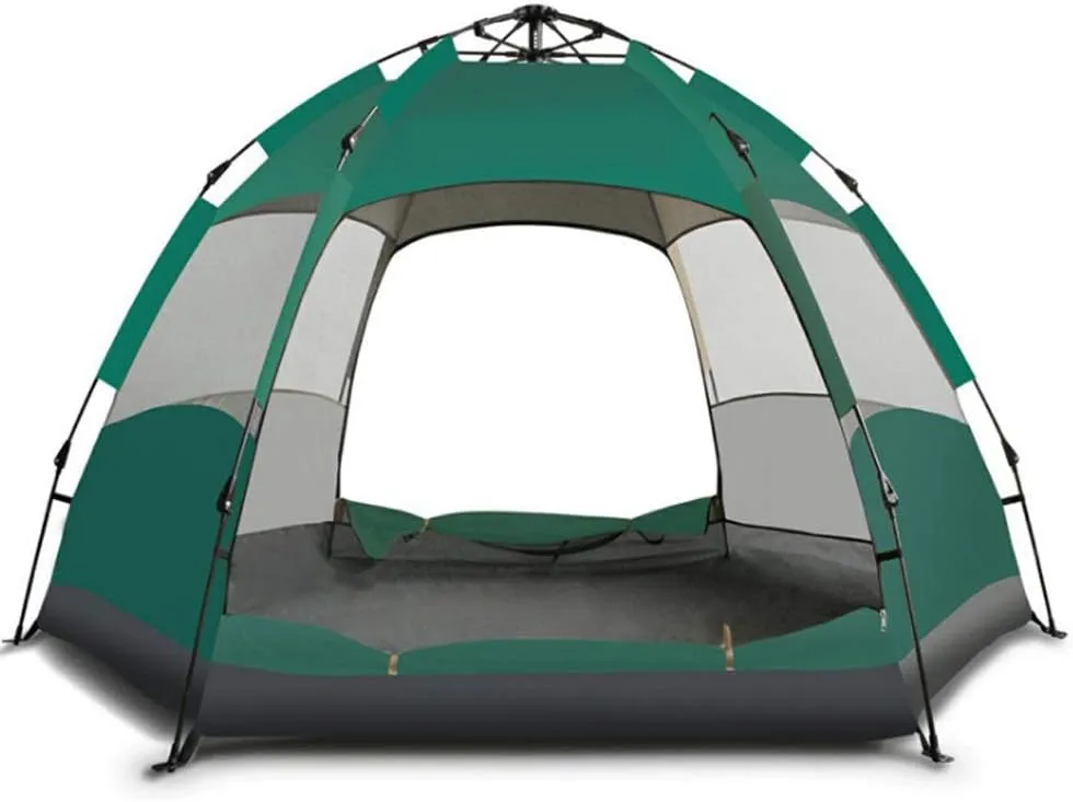 5-8 Large Tent Quick Setup Family Tent Outdoor Camping Tent Foldable Folding Tents Two Layer Backpack Tents Sunshade (Color : E) (Black One Size)