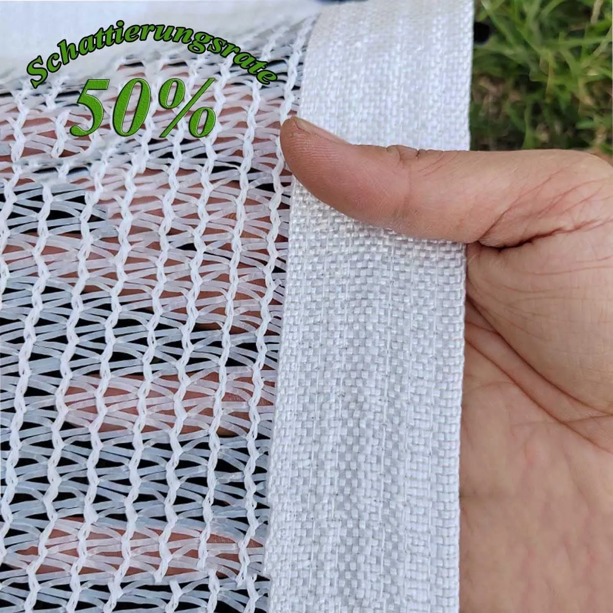 50% Sunblock Shade Cloth With Grommets,white Sun Mesh Shade Tarp HDPE Outdoor UV Resistant Shade Mesh Cover 1x2m 2x2m 2x6m 2x5m 3×5m 4×5m 4×6m 5×5m 5x8m 6x6m 6x8m 8x8m 8x10m Greenhouse Shading Netting