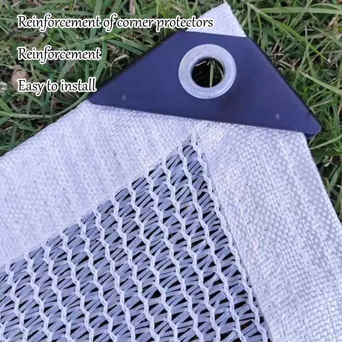 50% Sunblock Shade Cloth With Grommets,white Sun Mesh Shade Tarp HDPE Outdoor UV Resistant Shade Mesh Cover 1x2m 2x2m 2x6m 2x5m 3×5m 4×5m 4×6m 5×5m 5x8m 6x6m 6x8m 8x8m 8x10m Greenhouse Shading Netting