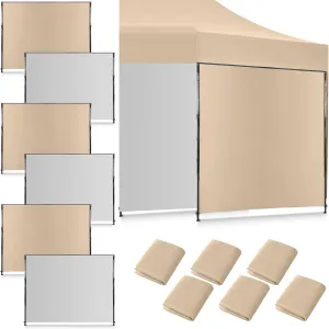 6 Pcs Instant Canopy Sidewalls for 10x10 Pop up Canopy Waterproof 99% UV Protection Tent Sidewalls with Silver Coating for Outdoor Camping, Tent Not Included (Khaki)