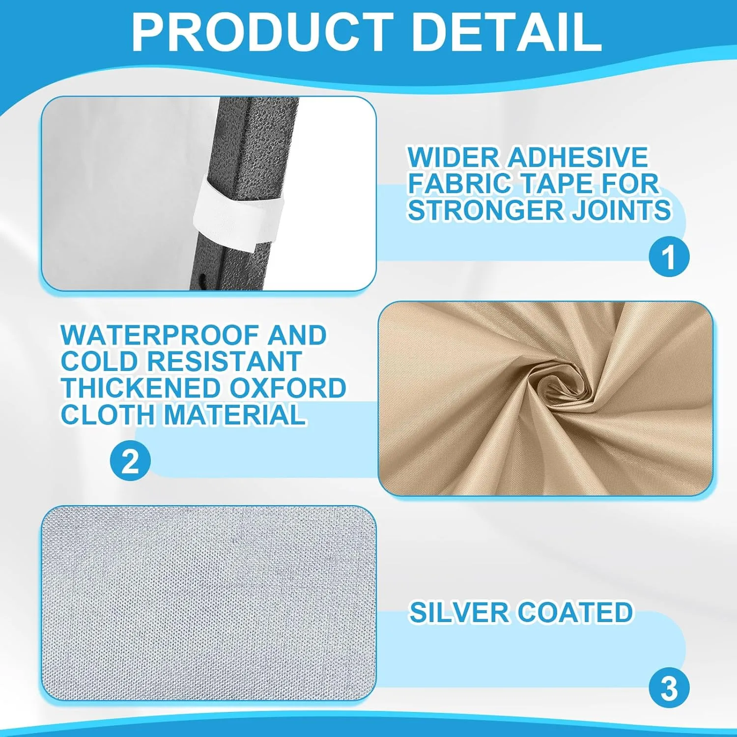 6 Pcs Instant Canopy Sidewalls for 10x10 Pop up Canopy Waterproof 99% UV Protection Tent Sidewalls with Silver Coating for Outdoor Camping, Tent Not Included (Khaki)
