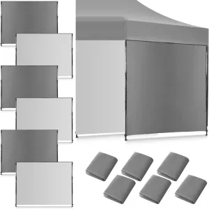 6 Pcs Instant Canopy Sidewalls for 10x10 Pop up Canopy Waterproof 99% UV Protection Tent Sidewalls with Silver Coating for Outdoor Camping, Tent Not Included(Gray)