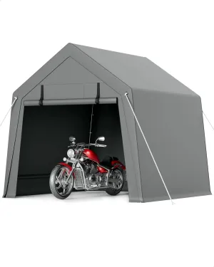 6 x 6 ft Carport Storage Shed, Shelter Logic with 2 Roll-up Zipper Door, Heavy Duty Waterproof Tarp, Storage Tent for Motorcycle, Bike, Garden Tools, Firewood
