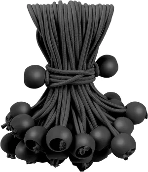 60PCS 12inch Ball Bungee Cords, Heavy Duty Outdoor Bungee Cord with Balls, Tarp Tie Down Bungee Balls for Shelter, Camping, Cargo,Tent Poles UV Resistant