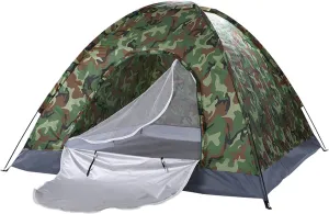 6.56 x 6.56 x 4.43'/200 x 200 x 135cm(L x W x H) 3-4 Person Camping Dome Tent Camouflage (Camouflage)